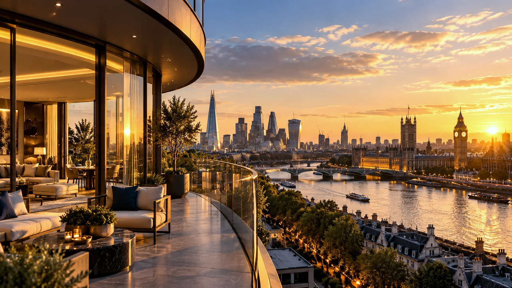 Premium London terrace overlooking the Thames